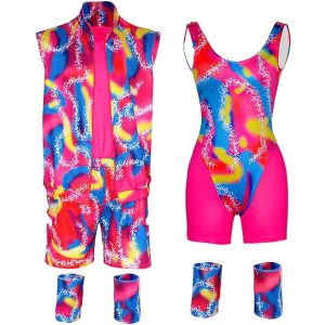 Movie & TV Theme Costumes |   Movie Rollerblade Outfits Doll Y2K Cowgirl Suits Jumpsuit Dress Hot Pink Men’s Women’s Couple’s Cosplay Costume Halloween Carnival Masquerade Pink Workout Outfit (Female) Cosplay & Costumes Movie & TV Theme Costumes