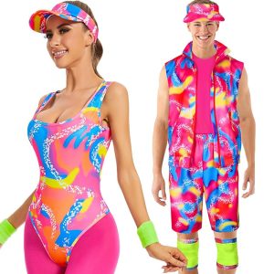 Movie & TV Theme Costumes |   Movie Rollerblade Outfits Doll Y2K Cowgirl Suits Jumpsuit Dress Hot Pink Men’s Women’s Couple’s Cosplay Costume Mardi Gras Halloween Carnival Masquerade Pink Workout Outfit (Male) Cosplay & Costumes Movie & TV Theme Costumes