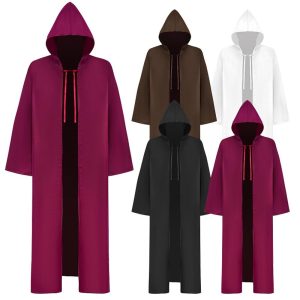 Movie & TV Theme Costumes |   Obi-Wan Kenobi Anakin Skywalker Jedi Knight Cosplay Costume Hooded Cloak Men’s Women’s Movie Cosplay Black White Purple Halloween Carnival Masquerade Cloak Purple Cosplay & Costumes Movie & TV Theme Costumes