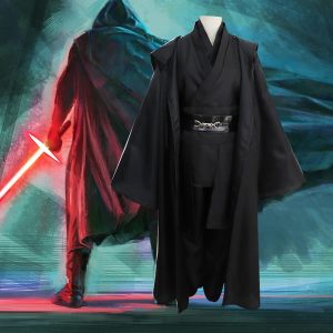 Movie & TV Theme Costumes |   Obi-Wan Kenobi Jedi Knight Cosplay Costume Outfits Costume Men’s Boys Movie Cosplay Cosplay Accessory Set Black Brown Carnival Masquerade Top Pants Cloak Black Cosplay & Costumes Black