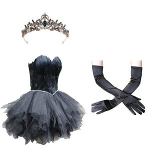 Movie & TV Theme Costumes |   Outfits Tutu Accesories Set Feather Dress Head Jewelry Short / Mini Black Swan Women’s Feather Romantic Fashion Sheath / Column Halter Neck Christmas Formal Evening Party / Cocktail Dress Black Cosplay & Costumes Black