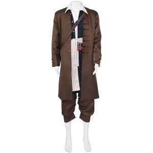 Movie & TV Theme Costumes |   Pirates of the Caribbean Pirates of the Caribbean Cosplay Costume Outfits Costume Men’s Movie Cosplay Cosplay Cosplay Costume Brown Masquerade Coat Vest Blouse Brown Cosplay & Costumes Brown