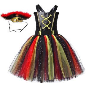 Movie & TV Theme Costumes |   Pirates of the Caribbean Pirates of the Caribbean Dress Flower Girl Dress Tulle Dresses Girls’ Movie Cosplay Cosplay Black Children’s Day Masquerade Dress Black Cosplay & Costumes Black