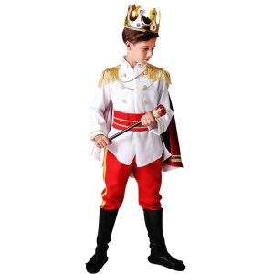 Movie & TV Theme Costumes |   Prince Charming Coat Pants Outfits Boys Movie Cosplay Classic & Timeless Elegant & Luxurious Blue White Coat Pants Belt Halloween Carnival Masquerade / Tiaras / Tiaras World Book Day Costumes White Cosplay & Costumes Movie & TV Theme Costumes