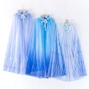 Movie & TV Theme Costumes |   Princess Elsa Cosplay Costume Cloak Girls’ Movie Cosplay Dark Blue Blue Light Blue Cloak Children’s Day Masquerade / Tulle World Book Day Costumes Dark Blue Cosplay & Costumes Dark Blue