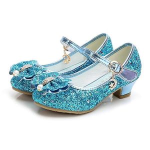 Movie & TV Theme Costumes |   Princess Elsa Flower Shoes Girls’ Movie Cosplay Mary Jane Sequins Light Purple Golden Rosy Pink Shoes Children’s Day Masquerade World Book Day Costumes Blue Cosplay & Costumes Blue