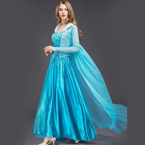 Movie & TV Theme Costumes |   Princess Fairytale Elsa Vacation Dress Dress Cosplay Costume Princess Women’s Female for Christmas Carnival Adults’ Blue Cosplay & Costumes Blue