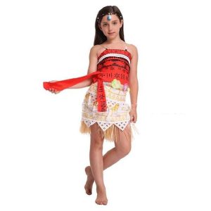 Movie & TV Theme Costumes |   Princess Fairytale Moana Dress Kid’s Adults’ Women’s Carnival Children’s Day New Year Festival Holiday Terylene Orange Women’s Easy Carnival Costumes Top Skirt Belt World Book Day Costumes Orange Cosplay & Costumes Movie & TV Theme Costumes