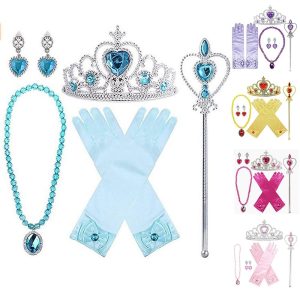 Movie & TV Theme Costumes |   Princess Gloves Crown Outfits Girls’ Movie Cosplay Cosplay Vacation Dress Halloween Purple Yellow Rosy Pink Dress Gloves Crown Halloween Carnival Masquerade Tulle Satin World Book Day Costumes Light Blue Cosplay & Costumes Light Blue