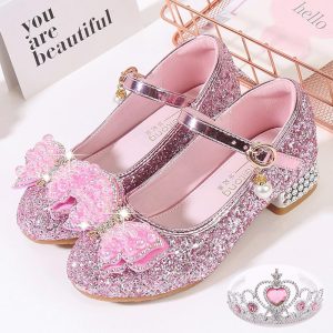 Movie & TV Theme Costumes |   Princess Shoes Masquerade Girls’ Movie Cosplay Sequins Rosy Pink Silver Blue Shoes Halloween Children’s Day Masquerade World Book Day Costumes Silver Cosplay & Costumes Movie & TV Theme Costumes