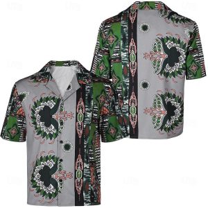 Movie & TV Theme Costumes |   Road House 2024 Cosplay Hawaiian Shirts Aloha Shirt Men’s Movie Cosplay Cosplay Costume Green Halloween Masquerade Party Dailywear Shirt Green Cosplay & Costumes Green