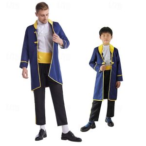 Movie & TV Theme Costumes |   Sleeping Beauty Beauty and the Beast Prince Cosplay Costume Outfits Men’s Boys Movie Cosplay Cosplay Costume Party Blue Halloween Carnival Masquerade Event / Party Masquerade Coat Shirt Pants Blue Cosplay & Costumes Blue