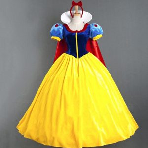 Movie & TV Theme Costumes |   Snow White Princess Masquerade Women’s Movie Cosplay Princess Vacation Dress Yellow Carnival Masquerade Dress Cloak Yellow Cosplay & Costumes Movie & TV Theme Costumes