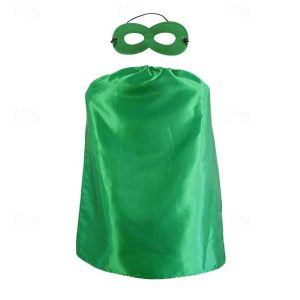 Movie & TV Theme Costumes |   Superhero Cosplay Costume Cloak Mask Boys Girls’ Movie Cosplay Cosplay Halloween Black Yellow Pink Halloween Carnival Masquerade Cloak Mask Green Cosplay & Costumes Green