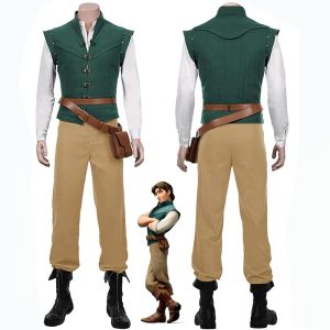 Movie & TV Theme Costumes |   Tangled Flynn Rider Costume Adult Halloween Costume Prince Costume Viking Medieval LARP Outfits Party Masquerade Green Cosplay & Costumes Green