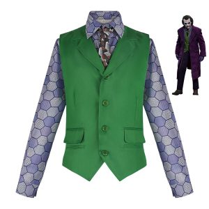 Movie & TV Theme Costumes |   The Dark Knight Clown Cosplay Costume Outfits Men’s Movie Cosplay Cosplay Halloween Green Halloween Carnival Masquerade Coat Vest Shirt Green Cosplay & Costumes Green