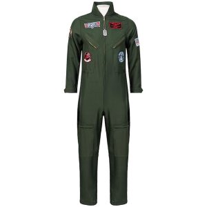 Movie & TV Theme Costumes |   Top Gun Pete Cosplay Costume Outfits Costume Men’s Movie Cosplay Cosplay Green Masquerade Leotard / Onesie Jumpsuit Green Cosplay & Costumes Green