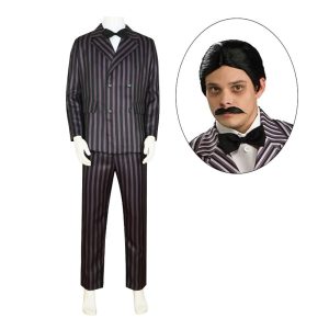 Movie & TV Theme Costumes |   Wednesday Addams Addams family Gomez Addams Coat Blouse / Shirt Pants Men‘s Boys Movie Cosplay Men‘s suit Coat Shirt Pants Halloween Masquerade With Wig Men’s suit Cosplay & Costumes Men's suit