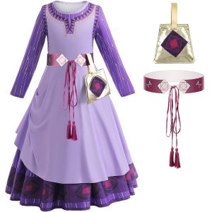 Movie & TV Theme Costumes |   Wish Asha Dress Cosplay Costume Girls Princess Dress Cosplay Outfits Kids Dress Up Halloween Christmas Party 1 Cosplay & Costumes 1#