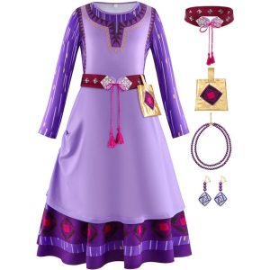 Movie & TV Theme Costumes |   Wish Princess Asha Dress Cosplay Costume Outfits Girls’ Movie Cosplay Anime Cosplay style 1 Style 2 Carnival Masquerade Dress Belt Bag style 1 Cosplay & Costumes Movie & TV Theme Costumes