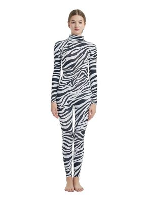 Zentai Suits |   Patterned Zentai Suits Cosplay Costume Catsuit Zebra Adults’ Spandex Lycra Elastic Cosplay Costumes Sex Men’s Women’s Animal Fur Pattern Zebra Halloween Carnival New Year / Machine wash / Washable Black Cosplay & Costumes Black