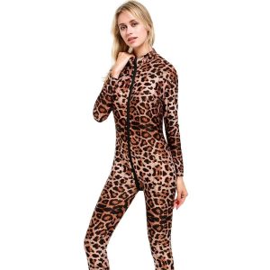 Zentai Suits |   Zentai Suits Catsuit Skin Suit Adults Cosplay Costumes Cosplay Women’s Leopard Masquerade Brown Cosplay & Costumes Brown