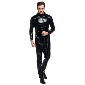 Zentai Suits |   Zentai Suits Cosplay Costume Catsuit Adults Cosplay Costumes Integrated Style Solid Color Carnival Black Cosplay & Costumes Black