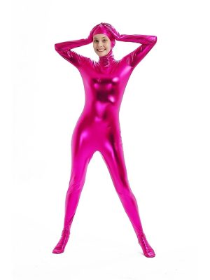 Zentai Suits |   Zentai Suits Cosplay Costume Catsuit Adults’ Latex Cosplay Costumes Men’s Women’s Solid Colored Halloween Carnival Masquerade / Skin Suit Vivid Pink Cosplay & Costumes Vivid Pink