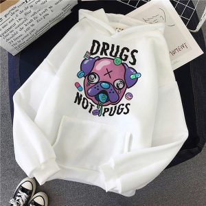 Everyday Cosplay Anime Hoodies & T-Shirts |   Animal Dog Pug Hoodie Cartoon Manga Anime Front Pocket Graphic For Couple’s Men’s Women’s Adults’ Hot Stamping Casual Daily white light Cosplay & Costumes Everyday Cosplay Anime Hoodies & T-Shirts