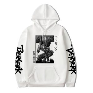 Everyday Cosplay Anime Hoodies & T-Shirts |   Guts Hoodie Print Front Pocket Graphic For Couple’s Men’s Women’s Adults’ Hot Stamping White Cosplay & Costumes Everyday Cosplay Anime Hoodies & T-Shirts