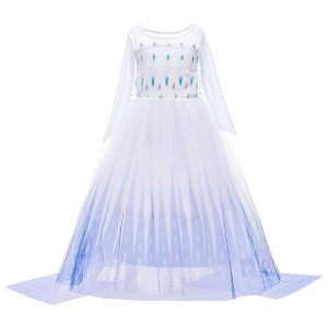 Movie & TV Theme Costumes |   Frozen Frozen Princess Dress Girls’ Movie Cosplay Vacation Dress Halloween Christmas White Dress Christmas Halloween World Book Day Costumes White Cosplay & Costumes Movie & TV Theme Costumes