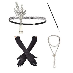 Costumes Jewelry |   Headbands Pearl Necklace Halloween Costume Outfits 1920s Halloween Alloy For The Great Gatsby Cosplay Women’s Costume Jewelry Fashion Jewelry / Gloves / Cigarette Stick / Gloves / Cigarette Stick Black Cosplay & Costumes Black