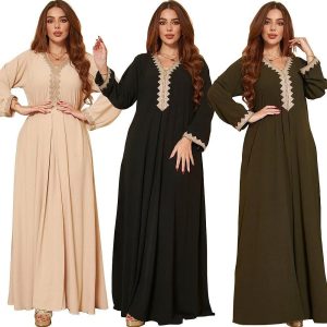 Ethnic & Cultural Costumes |   Muslim Dress Jalabiya Kaftan For Women Dubai Style Arabian Adults Religious Saudi Arabic Dress Abaya For Ramadan Apricot Cosplay & Costumes Apricot