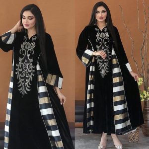 Ethnic & Cultural Costumes |   Women’s Dress Abaya Religious Saudi Arabic Arabian Muslim Ramadan Adults Dress Black Cosplay & Costumes Black