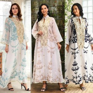 Ethnic & Cultural Costumes |   Women’s Dress Abaya Religious Saudi Arabic Arabian Muslim Ramadan Adults Dress Blue Cosplay & Costumes Blue