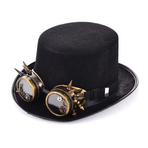 Historical & Vintage Costumes |   Retro Vintage Punk & Gothic Steampunk Hat Masquerade Plague Doctor Men’s Women’s Masquerade Party Hat Black Cosplay & Costumes Black