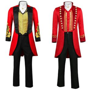 Movie & TV Theme Costumes |   The Greatest Showman Phineas Taylor Barnum Blouse / Shirt Pants Cosplay Costume Men’s Movie Cosplay Party Black Red Coat Blouse Pants Black Cosplay & Costumes Black