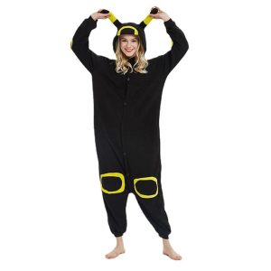 Kigurumi Pajamas |   Adults’ Kigurumi Pajamas Nightwear Cartoon Character Onesie Pajamas Flannel Cosplay For Men and Women Carnival Animal Sleepwear Cartoon Black Cosplay & Costumes Black