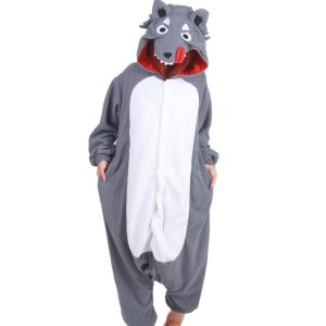 Kigurumi Pajamas |   Adults’ Kigurumi Pajamas Nightwear Cartoon Ririchiyo Shirakiin Cartoon Onesie Pajamas Flannel Cosplay For Men and Women Carnival Animal Sleepwear Cartoon Gray Cosplay & Costumes Gray