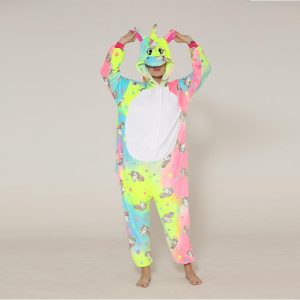 Kigurumi Pajamas |   Adults’ Kigurumi Pajamas Nightwear Giraffe Unicorn Zebra Character Onesie Pajamas Flannel Cosplay For Men and Women Carnival Animal Sleepwear Cartoon Yellow Cosplay & Costumes Kigurumi Pajamas